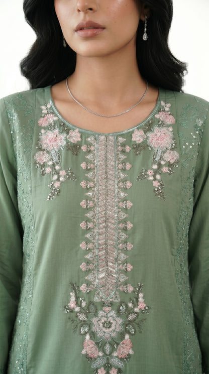 2pc summer embroidered suit - Farah