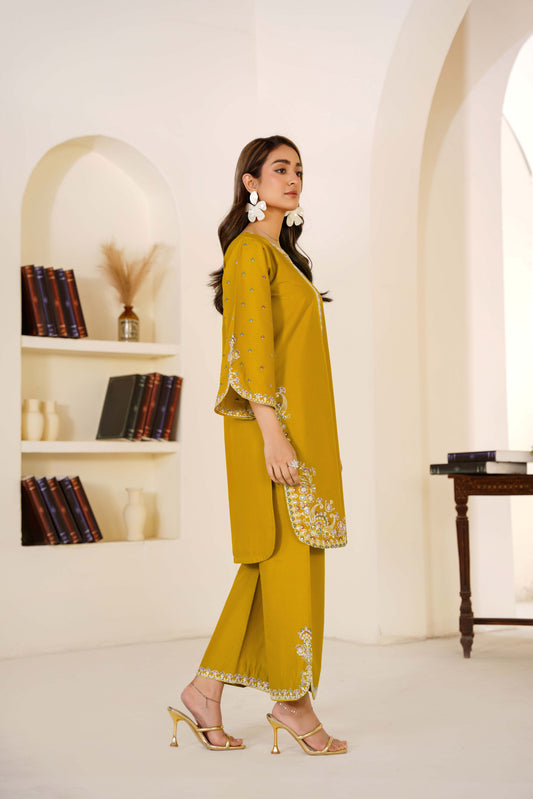 2pc summer embroidered suit - Sofia