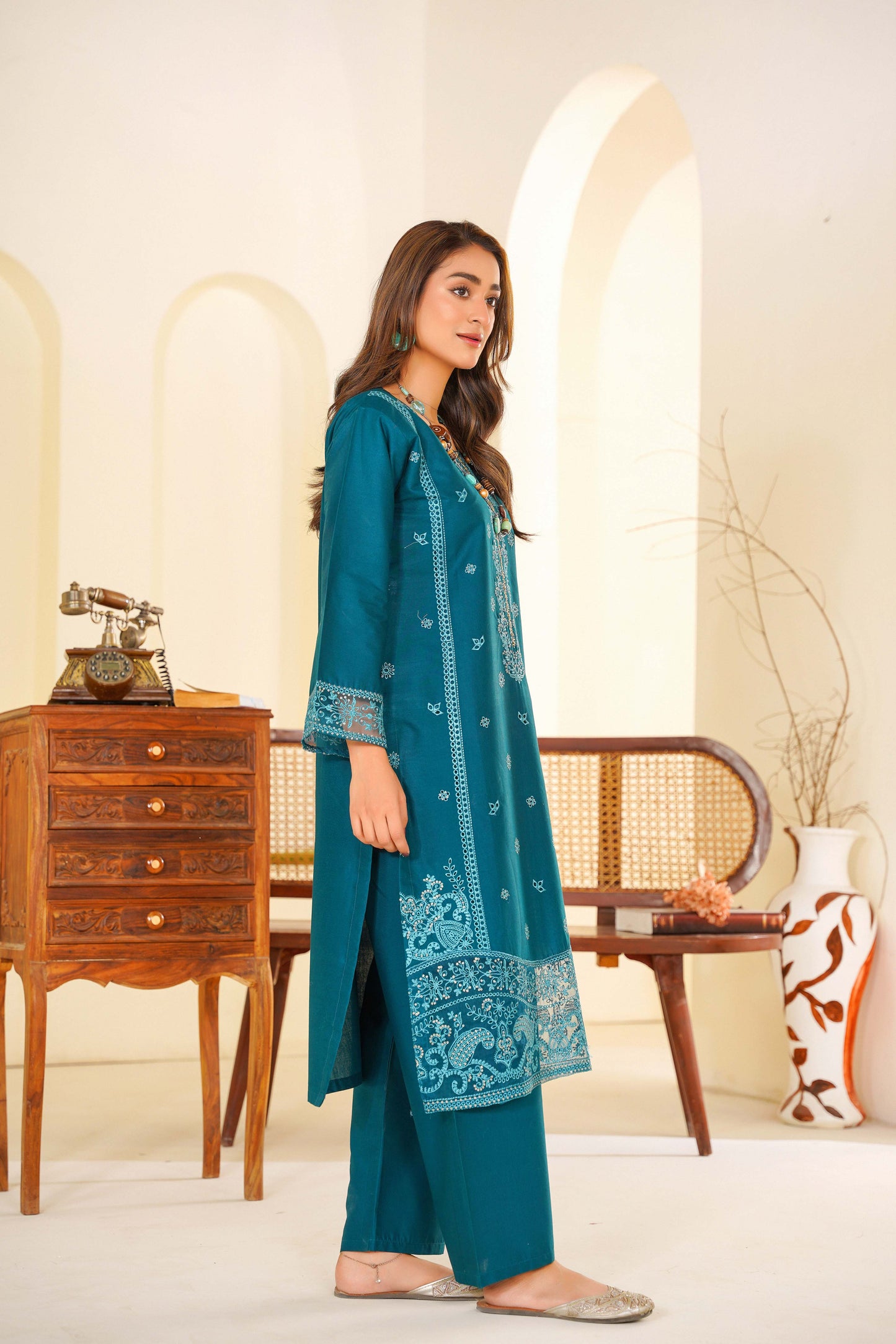 2pc summer embroidered suit - Soraya