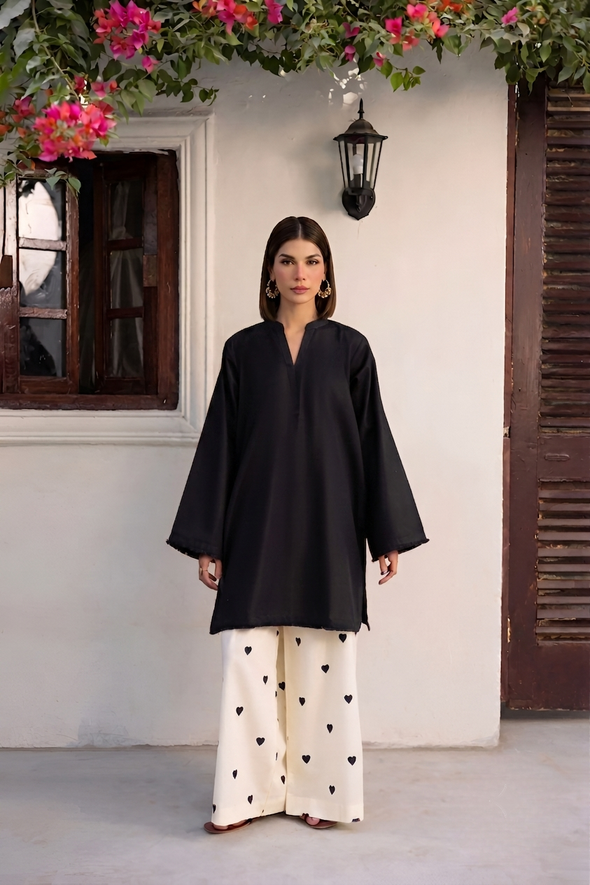 2pc summer embroidered suit - Noor - bk
