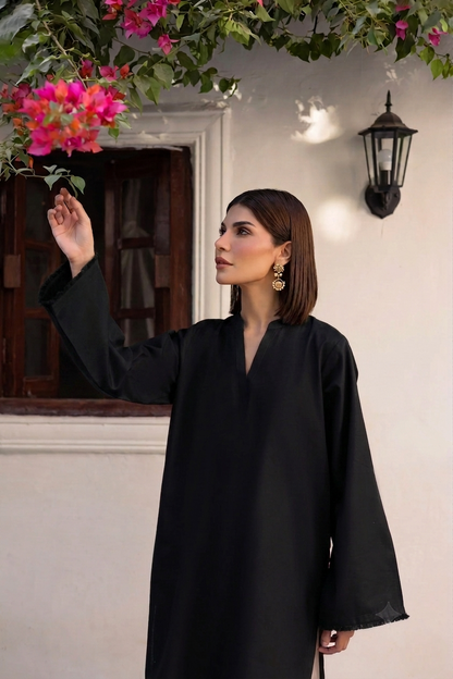 2pc summer embroidered suit - Noor - bk