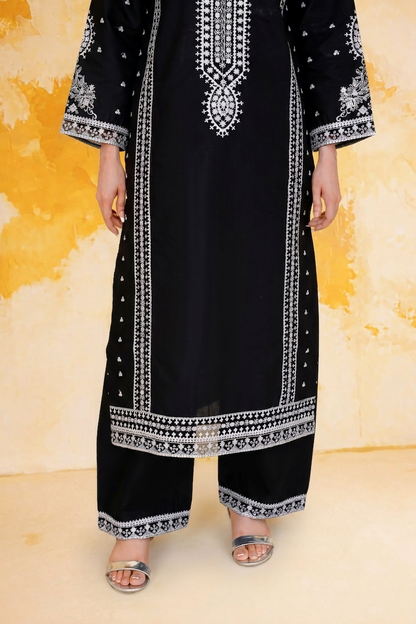 2pc summer embroidered suit - Salma