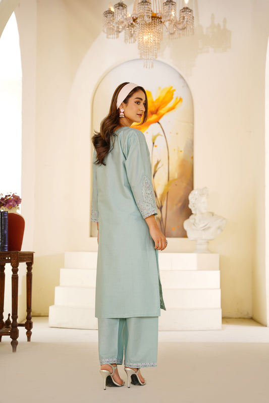 2pc summer embroidered suit - Darya